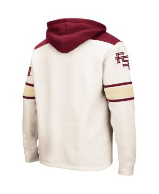 Men's Cream Florida State Seminoles Big and Tall Hockey Lace-Up Pullover Hoodie