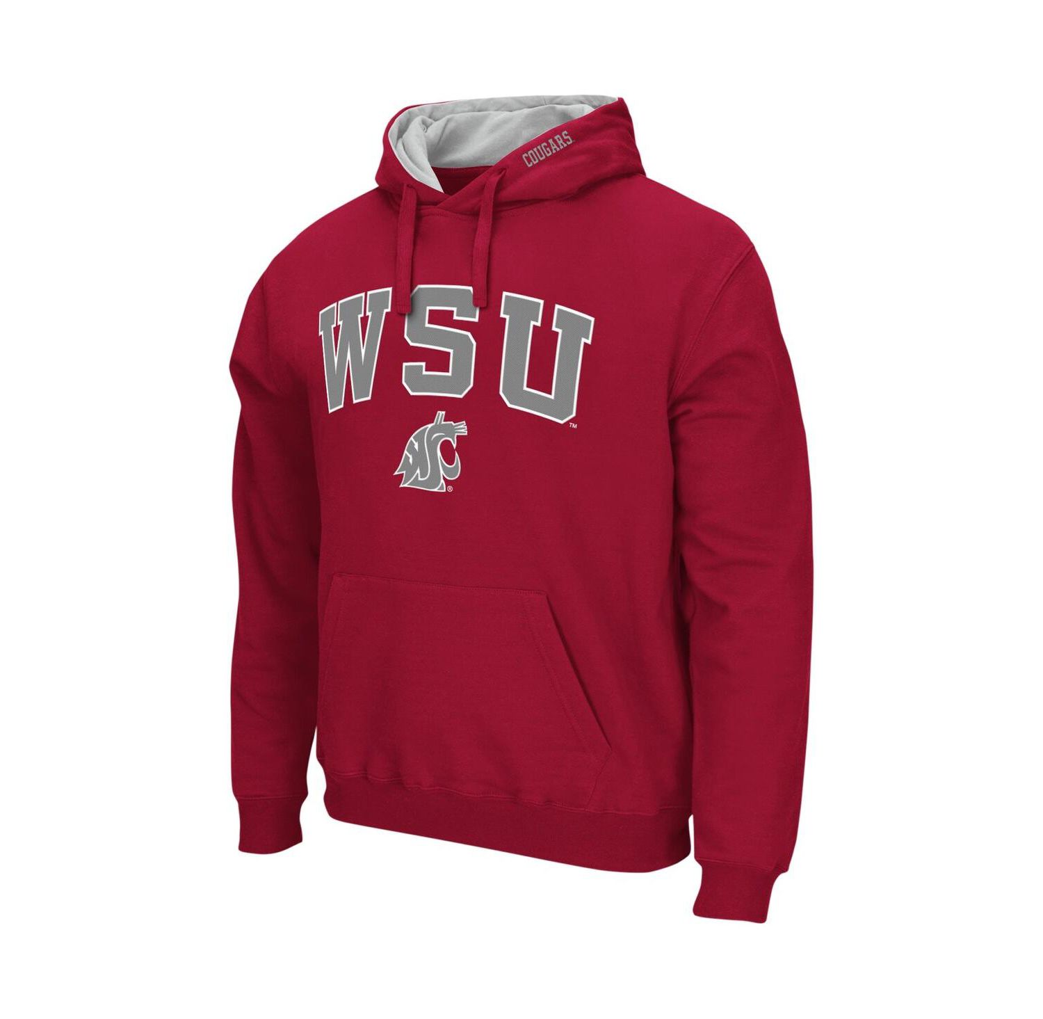 Men's Washington State Cougars Arch & Team Logo 3.0 Pullover Hoodie