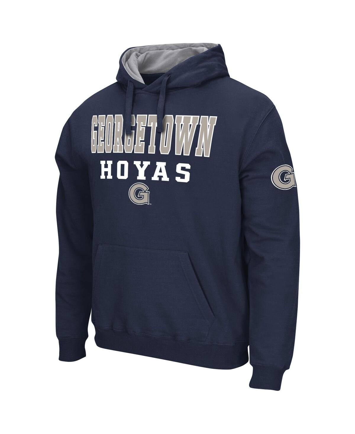 Colosseum Men's  Navy Georgetown Hoyas Sunrise Pullover Hoodie In Navy