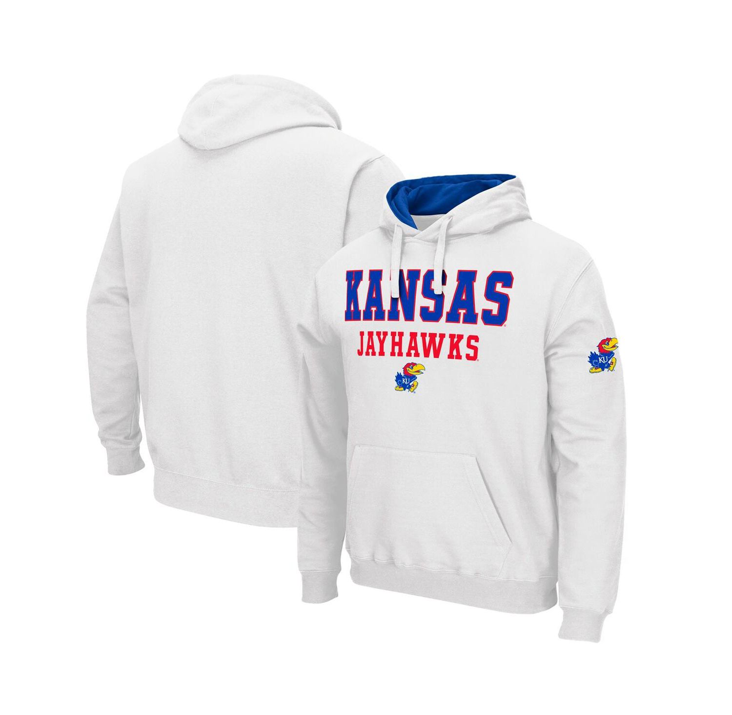 Men's White Kansas Jayhawks Sunrise Pullover Hoodie