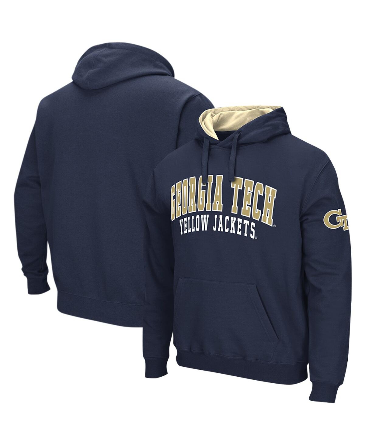 COLOSSEUM MEN'S COLOSSEUM NAVY GEORGIA TECH YELLOW JACKETS DOUBLE ARCH PULLOVER HOODIE