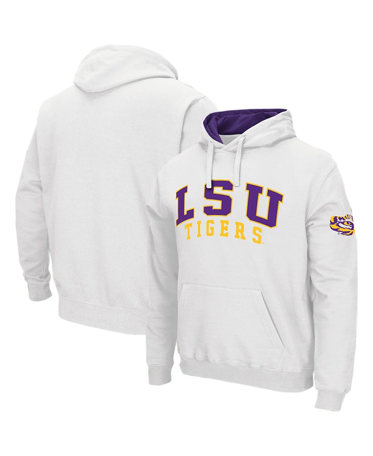 Colosseum Men's  White Lsu Tigers Double Arch Pullover Hoodie