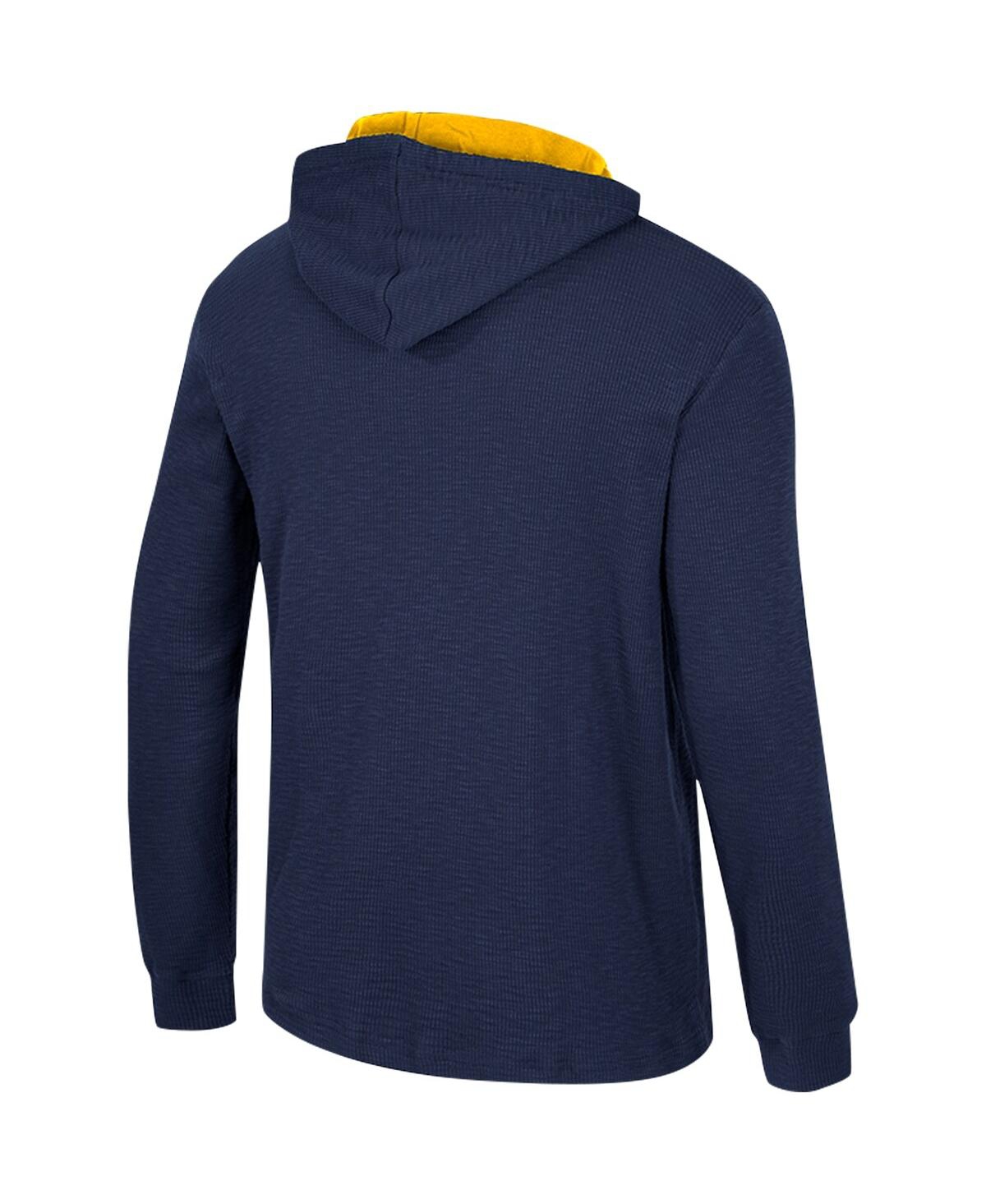 Shop Colosseum Men's  Navy Michigan Wolverines Affirmative Thermal Hoodie Long Sleeve T-shirt