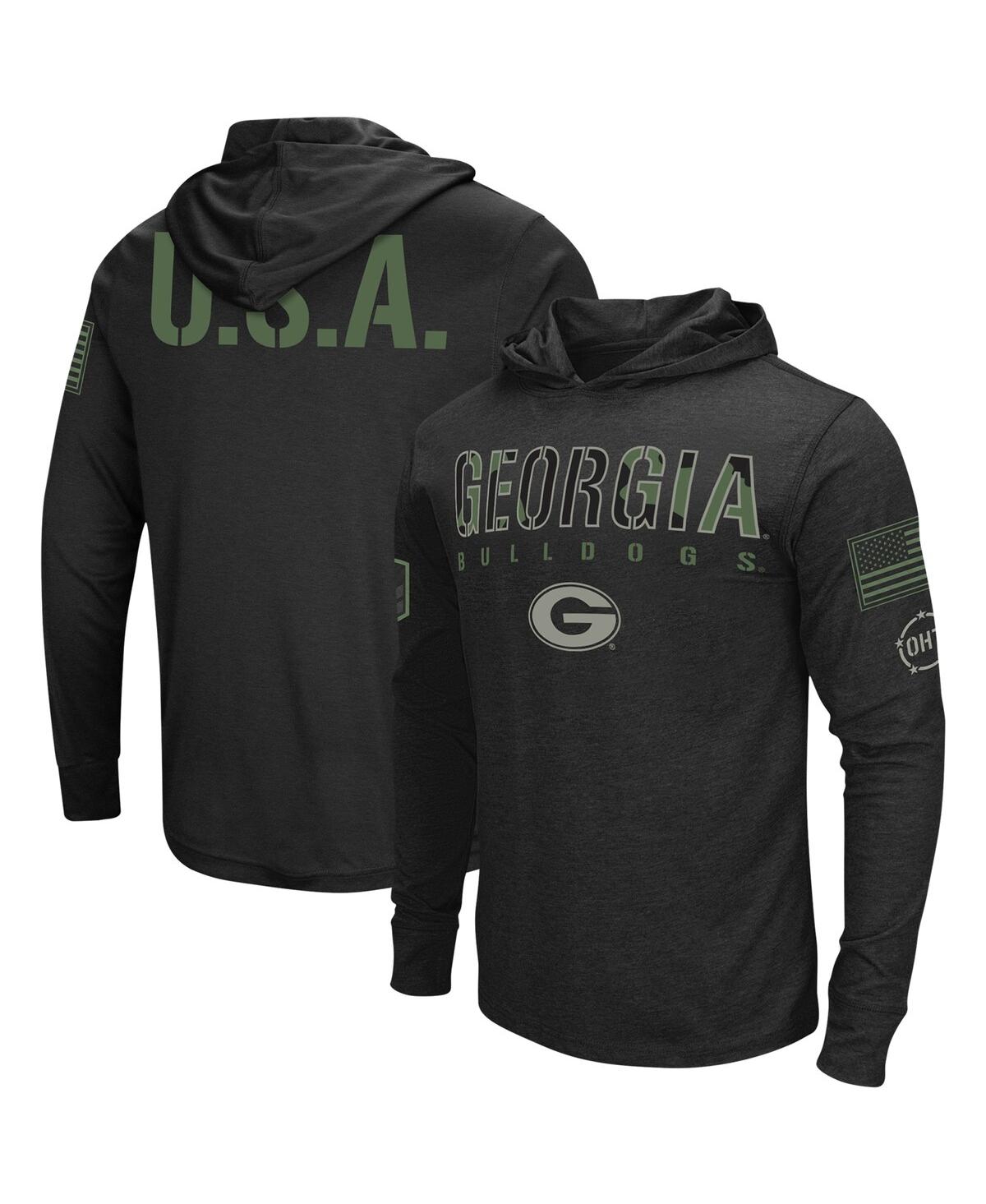 Men's Colosseum Black Georgia Bulldogs Big and Tall Oht Military-Inspired Appreciation Tango Long Sleeve Hoodie T-shirt - Black