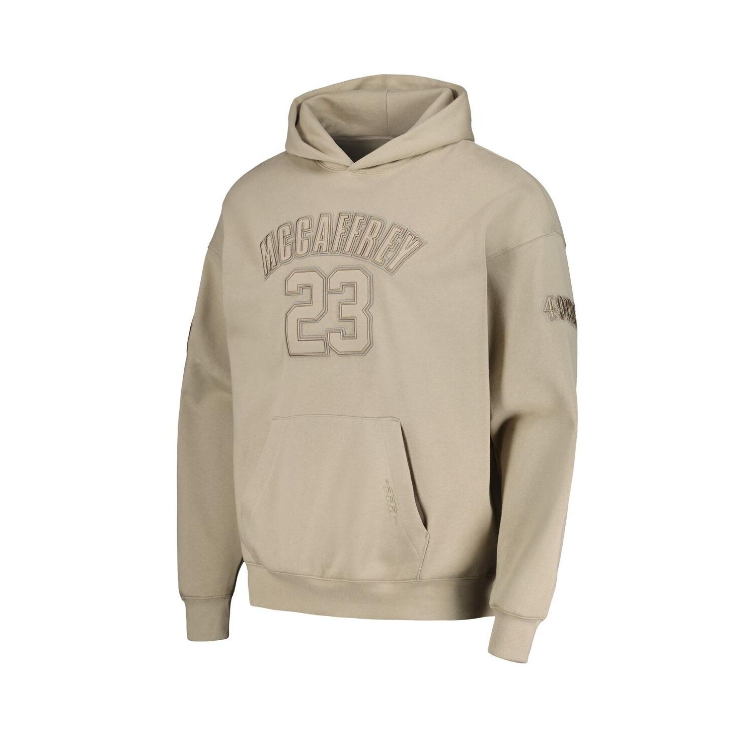 Men's Christian McCaffrey Tan San Francisco 49ers Player Name and Number Pullover Hoodie