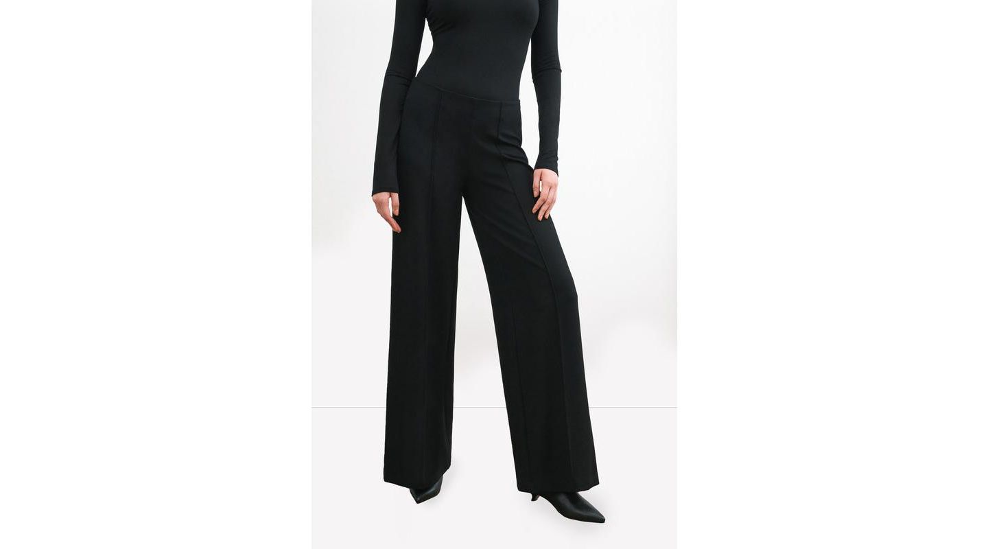 Женские брюки Marcella Gina Wide-Leg Mid-Rise Trousers, цвет: Чёрный — фото 1