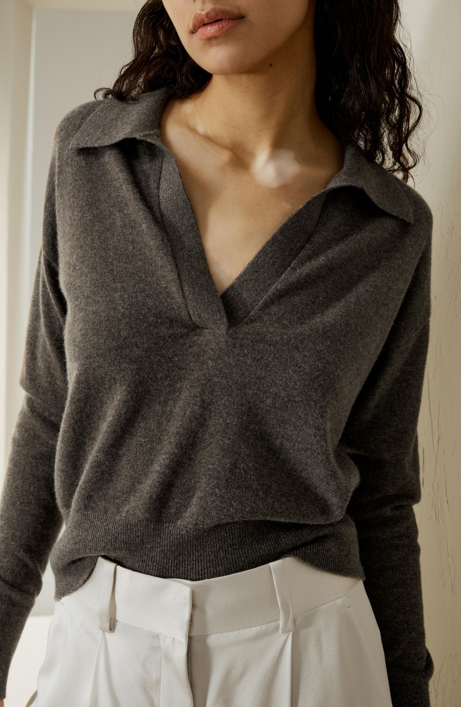 Women's Cashmere Polo Shirt