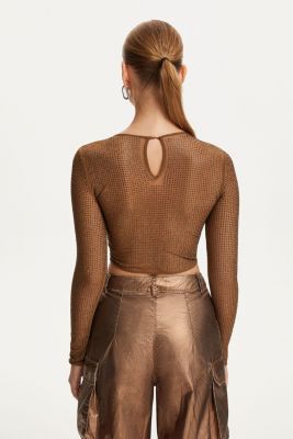 Women's Embellished Tulle Crop Top