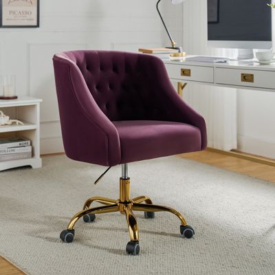   Standard   Velvet, Gold Metal   Stylish, Compact Desk Chair