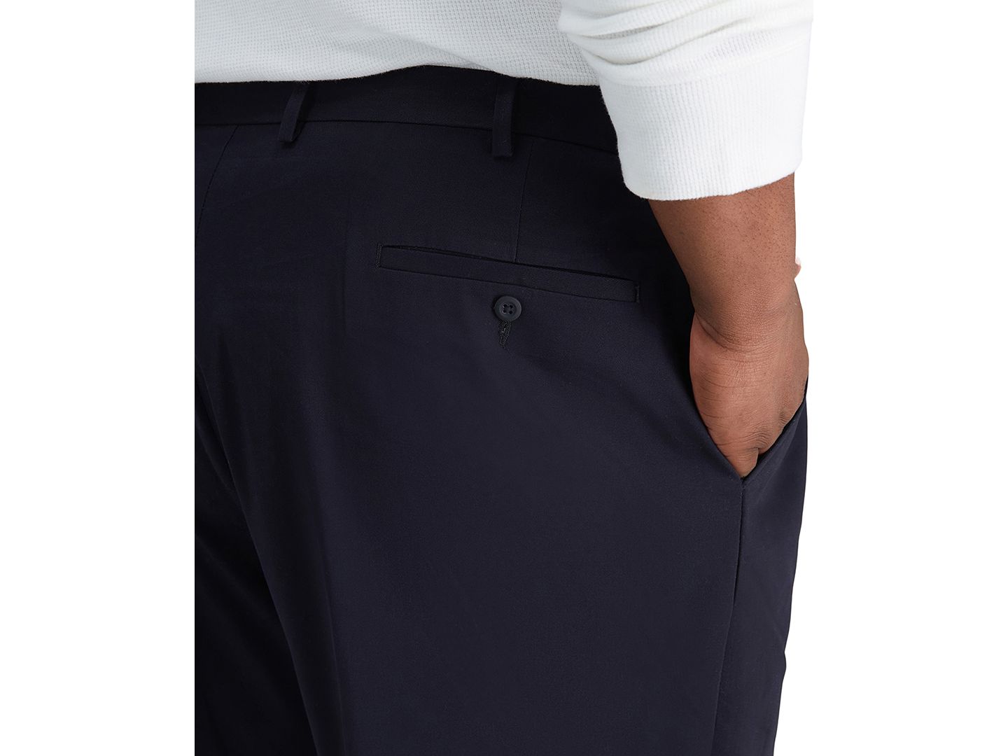 Мужские брюки Haggar Big & Tall Iron Free Premium Khaki Classic-Fit Flat Front Pant, цвет: Чёрный — фото 5