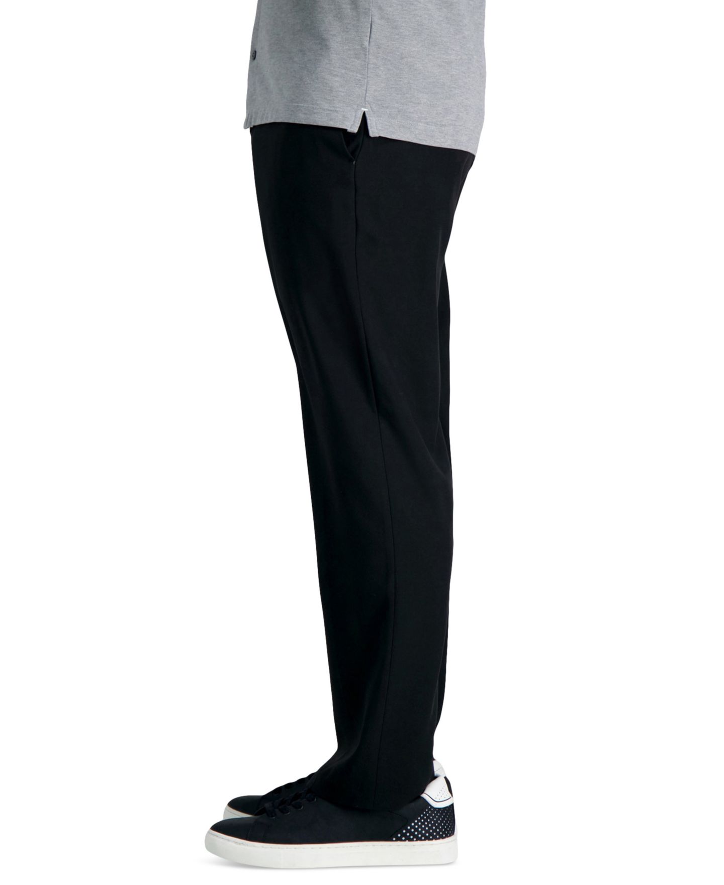 Мужские брюки Haggar Premium Comfort Stretch Classic-Fit Solid Flat Front Dress Pants, цвет: Чёрный — фото 4