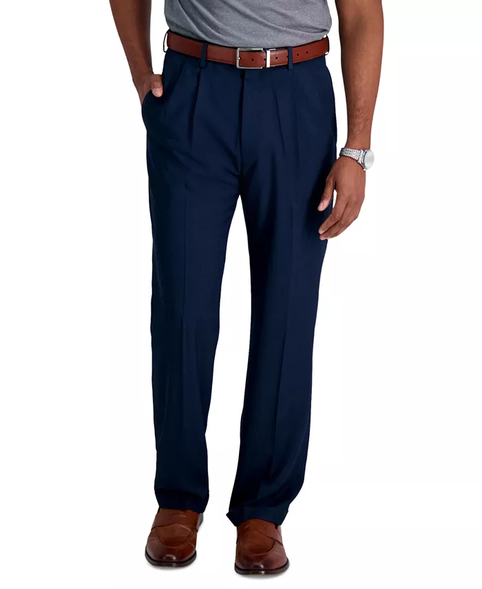 Men's Premium Comfort Stretch Classic-Fit Solid Pleated Dress Pants - thumbnail 2