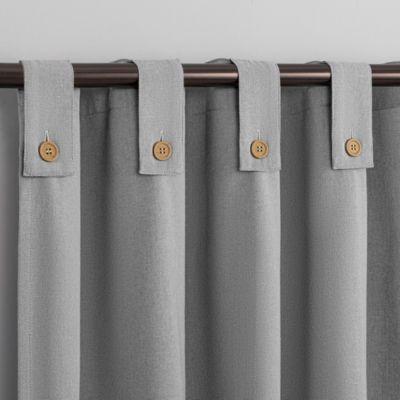 Cotton Blend Button Tab Top Curtain