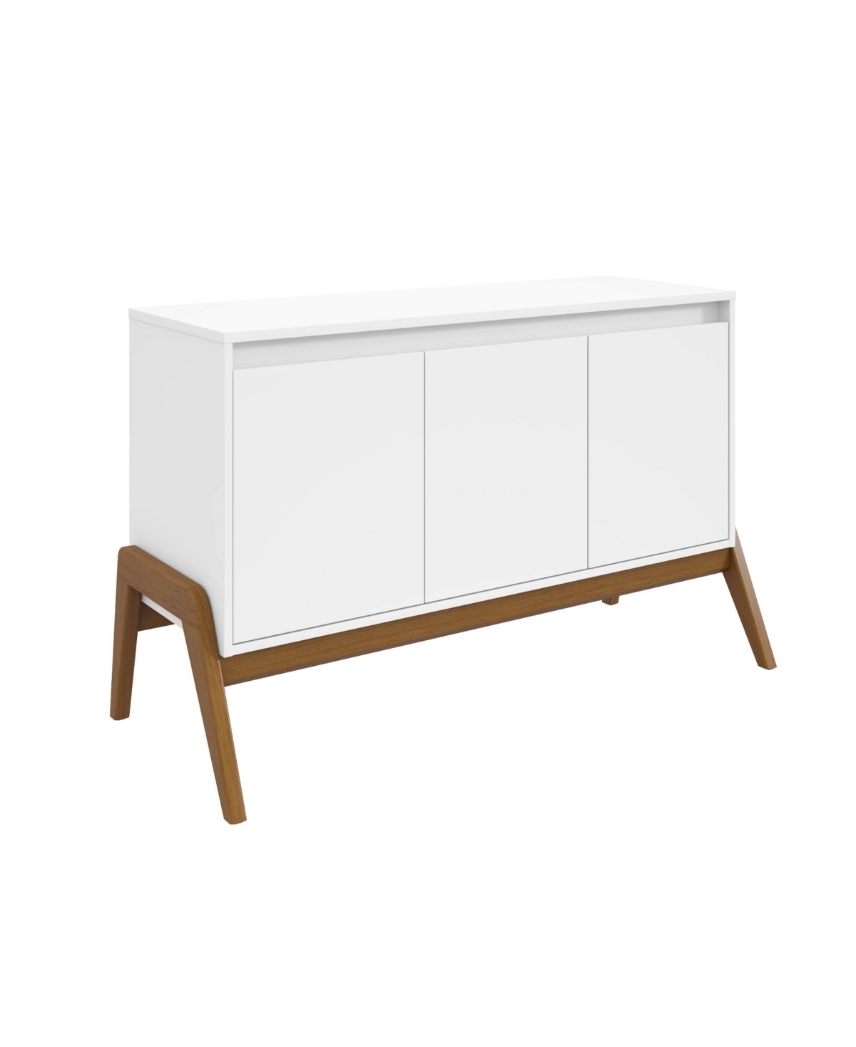 Manhattan Comfort Gales 48.50" Medium Density Fiberboard 4-shelf Sideboard In Matte White