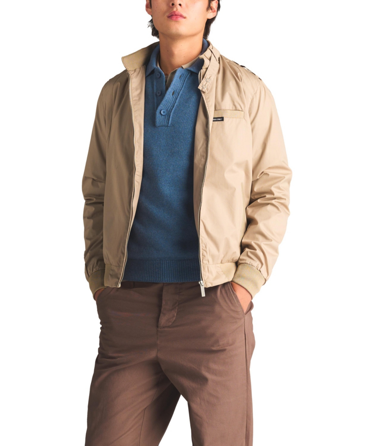 Big & Tall Classic Iconic Racer Jacket (Slim Fit) - Lime Green