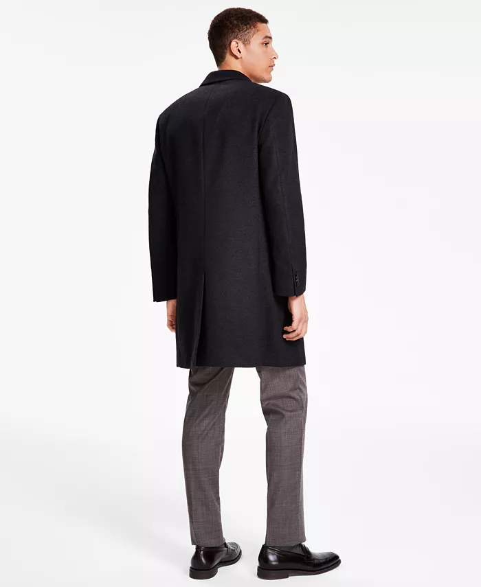 Men's Classic-Fit Solid Overcoats - thumbnail 5
