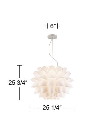 Possini Euro Design White Flower Hanging Pendant Lighting Fixture