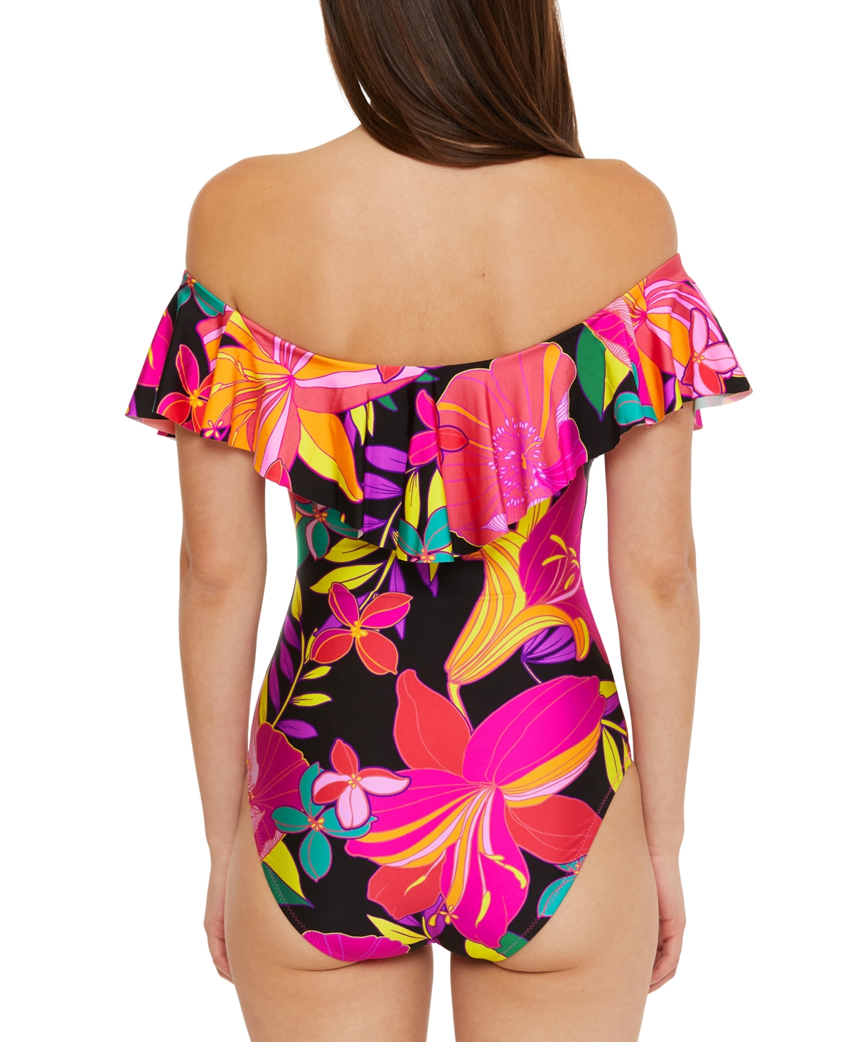 Shop Trina Turk Women's Solar Floral Ruffled Off-the-shoulder One-piece Swimsuit In Multi