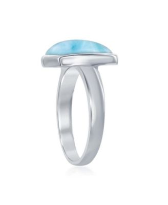 Sterling Silver Larimar Square Ring