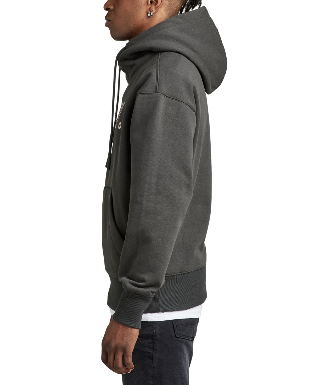 Shop G-star Raw Men's Vulcanic Raw Loose Fit Graphic Hoodie In Gray