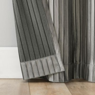 Cascade Pleated Velvet Blackout Grommet Curtain Panel