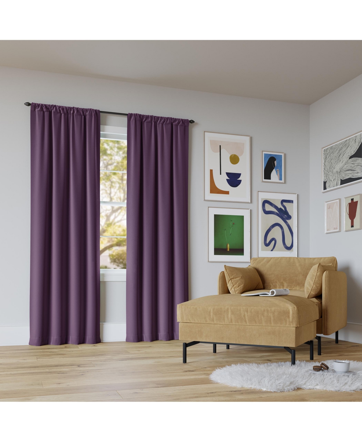 Rianna Theater Grade Extreme 100% Blackout Rod Pocket Curtain Panel - Amethyst purple