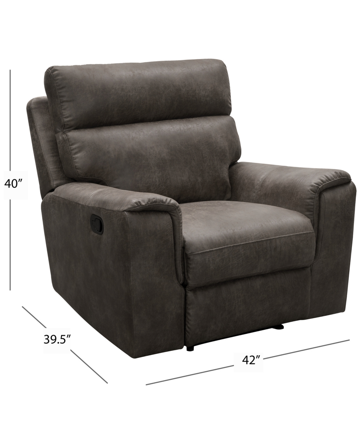 Shop Abbyson Living Lawrence 38.5" Fabric Recliner In Dark Brown