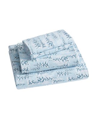 Bearpaw Winter Trees 100 Cotton Flannel Sheet Sets In Blue