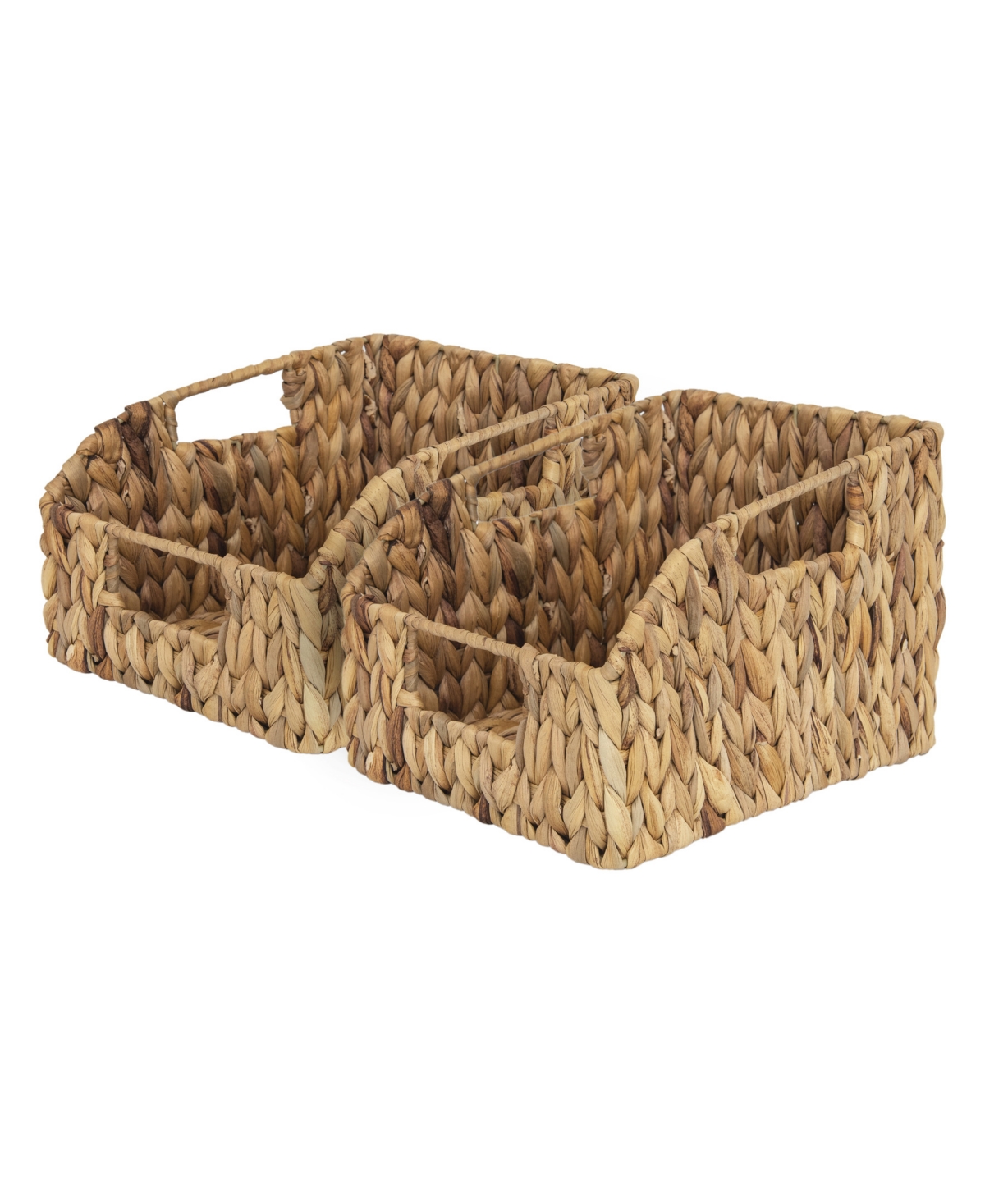 Wethinkstorage Set Of 2 10.5-liter Capacity Hand-woven Seagrass Basket In Natural