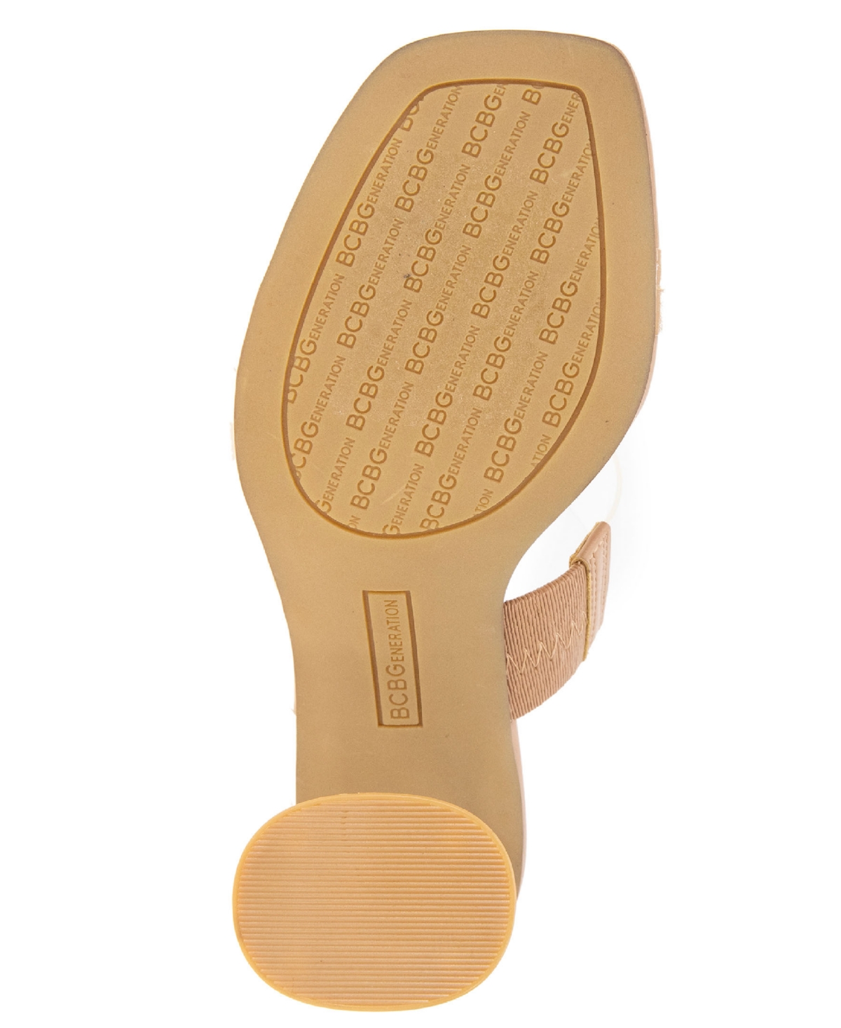 BCBGeneration Women's Parisa Block-Heel Vinyl Dress Sandals - Tan