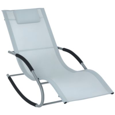 Outdoor Rocking Chair, Weather Resist w/ Pillow,