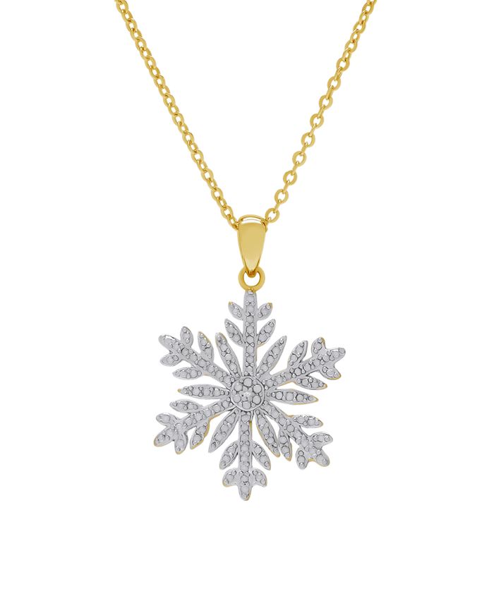 Macy s Diamond Accent Snowflake Pendant Necklace Macy s