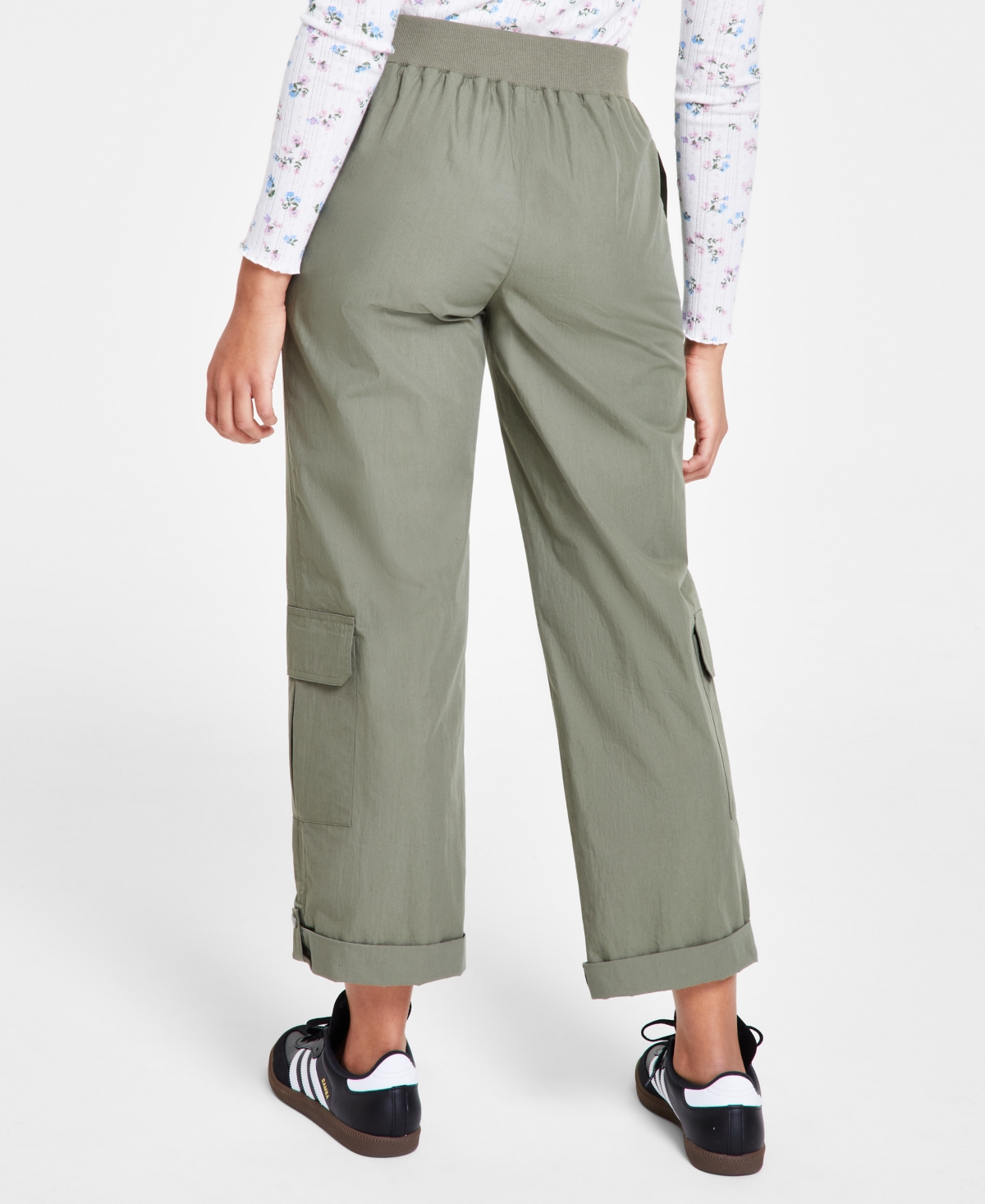 Shop Self Esteem Juniors' Pull-on Cargo Pants In Egret