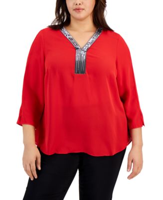 macy's last act plus size tops