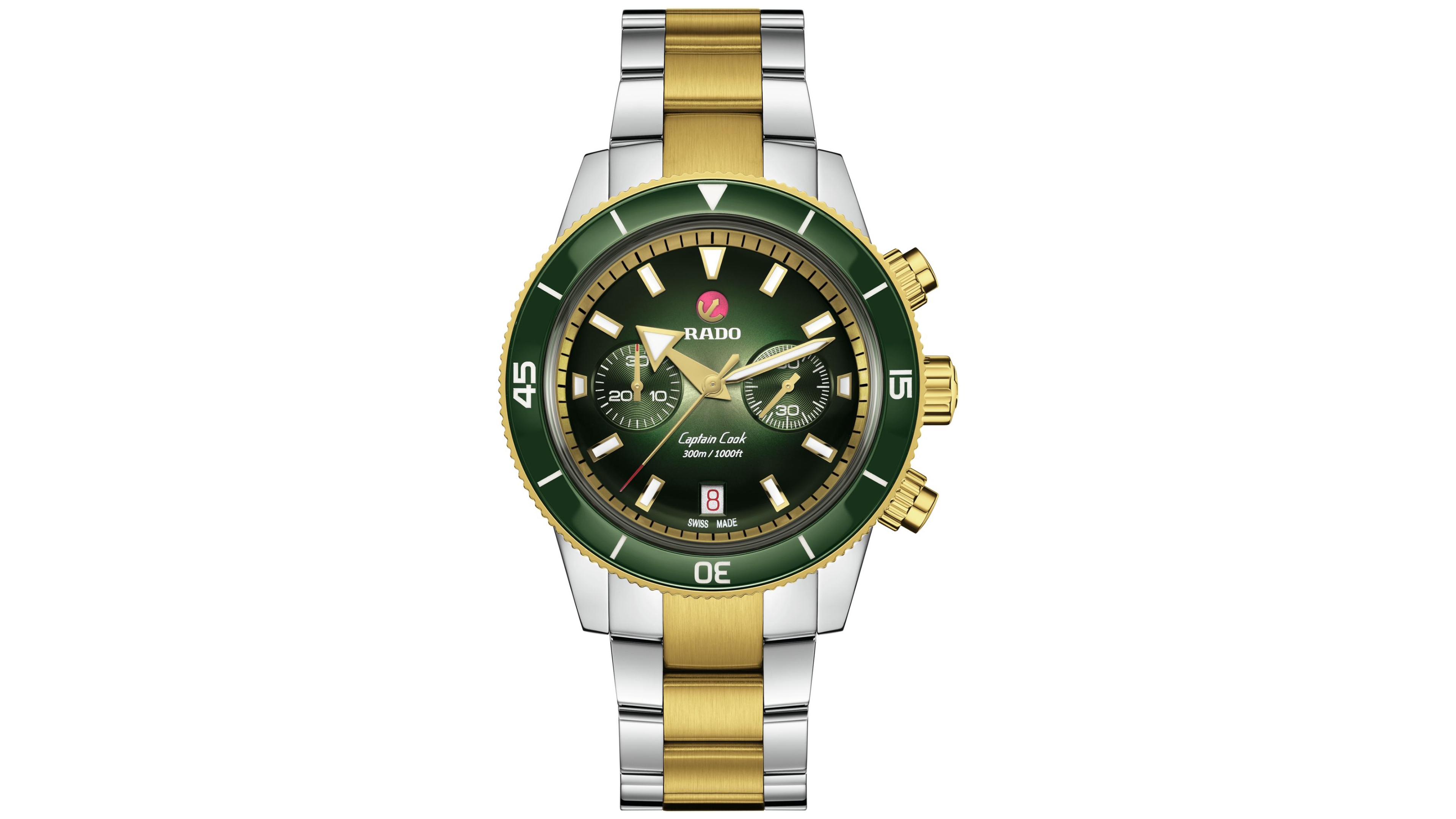 Rado Men's Swiss Automatic Chronograph Captain Cook Two-Tone Stainless Steel Bracelet Watch 43mm