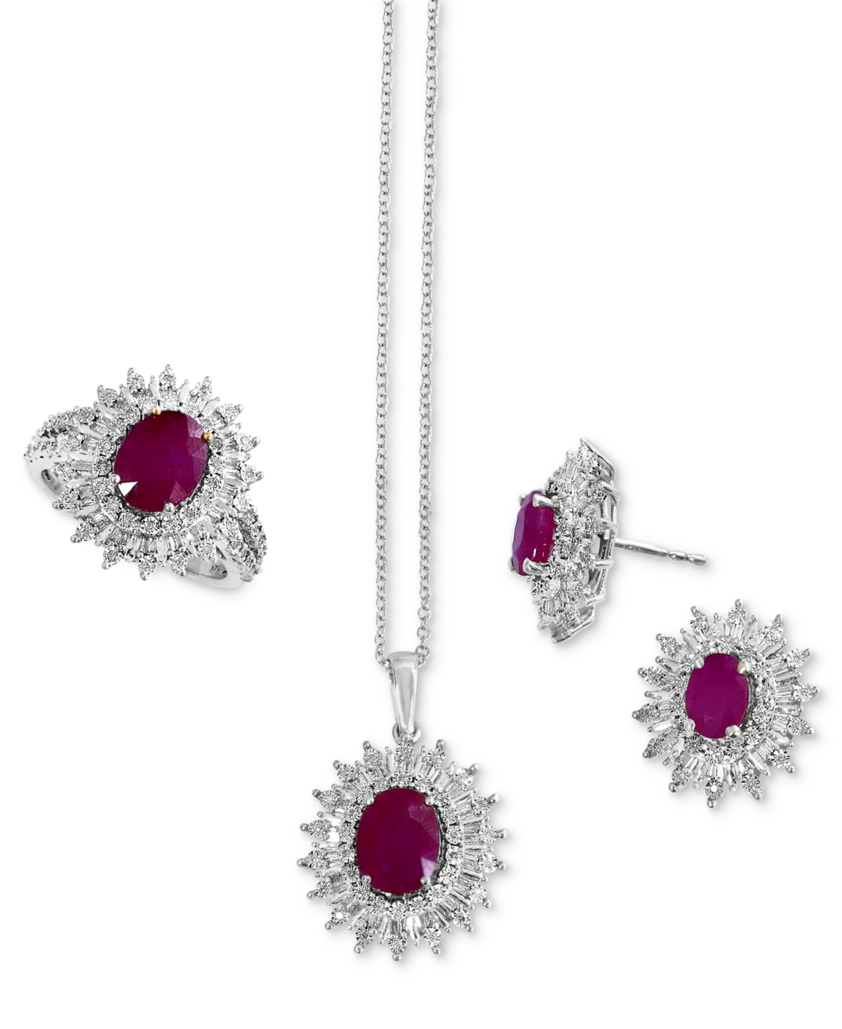 Effy(1-7/8 ct. t.w.) & Diamond (1/10 ct. t.w.) Halo 18