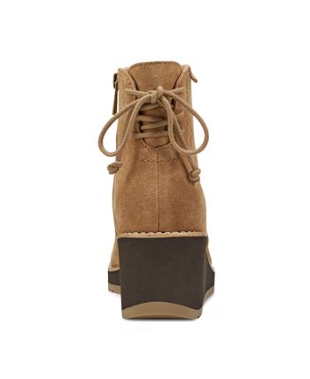 Earth lace up suede wedge outlet booties