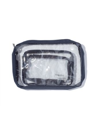 Women's Clear Travel Pouches, Set of 3