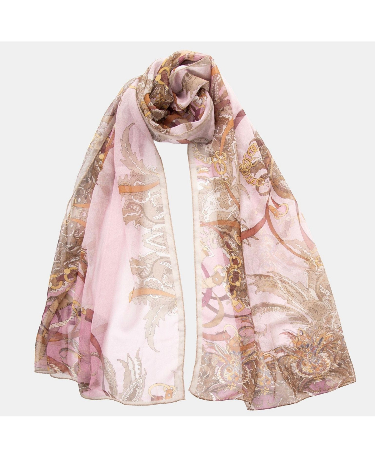Alessandra - Long Sheer Silk Scarf for Women - Cameo pink