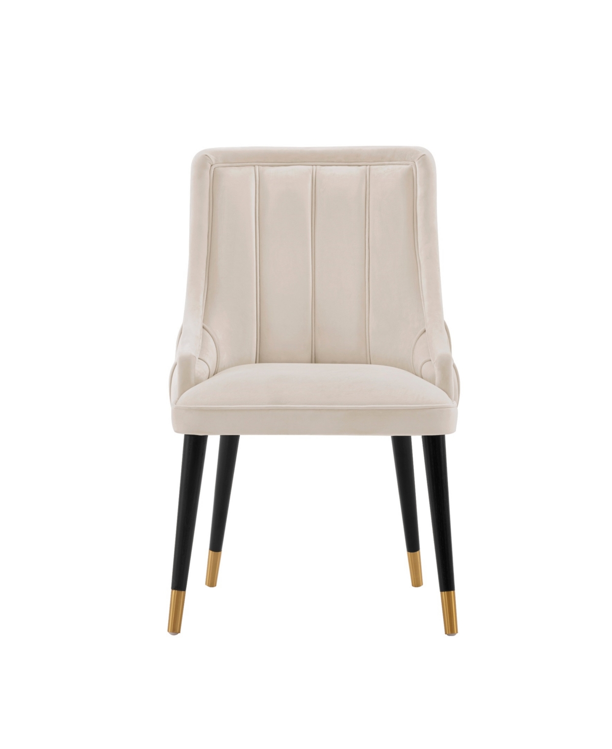 Manhattan Comfort Eda 22.83" Velvet Upholstered Dining Chair In Cream