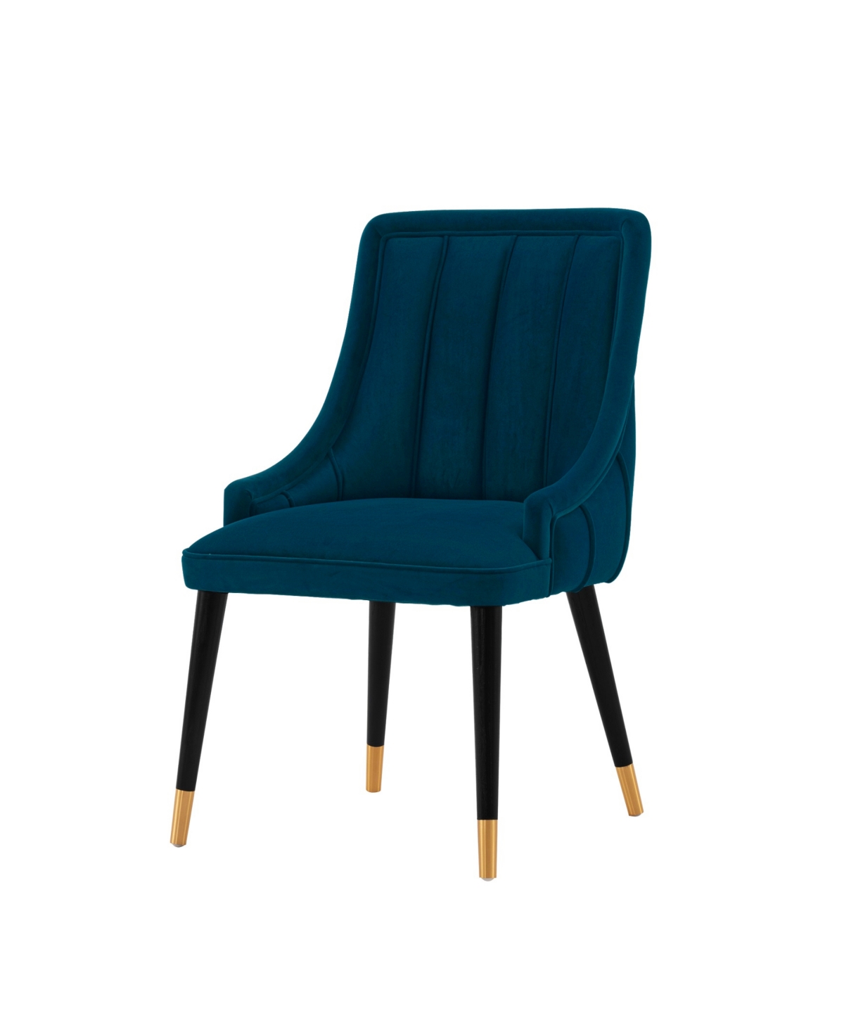 Manhattan Comfort Eda 22.83" Velvet Upholstered Dining Chair In Midnight Blue