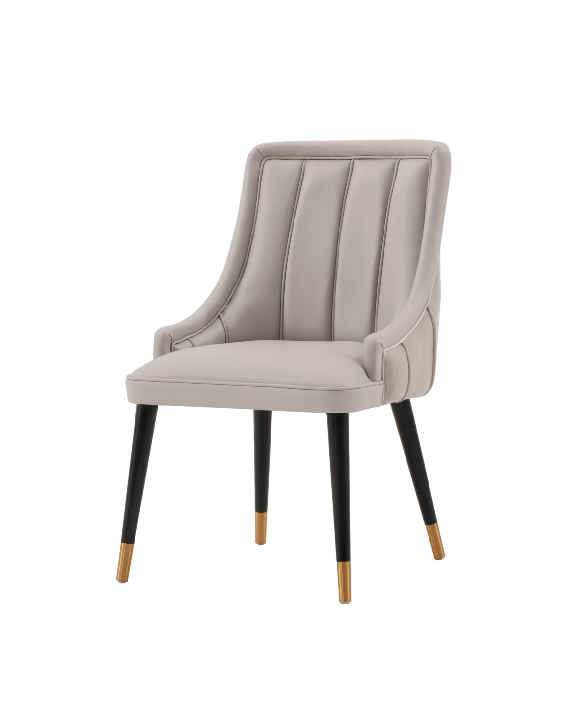 Manhattan Comfort Eda 22.83" Velvet Upholstered Dining Chair In Gray