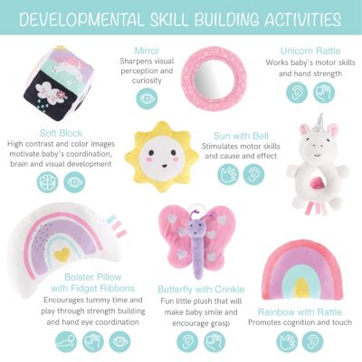 7 in 1 Baby Play Gym and Tummy Time Mat, Rainbow Paradise