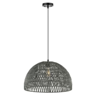 Campana Bohemian Modern Woven Rattaniron LED Pendant