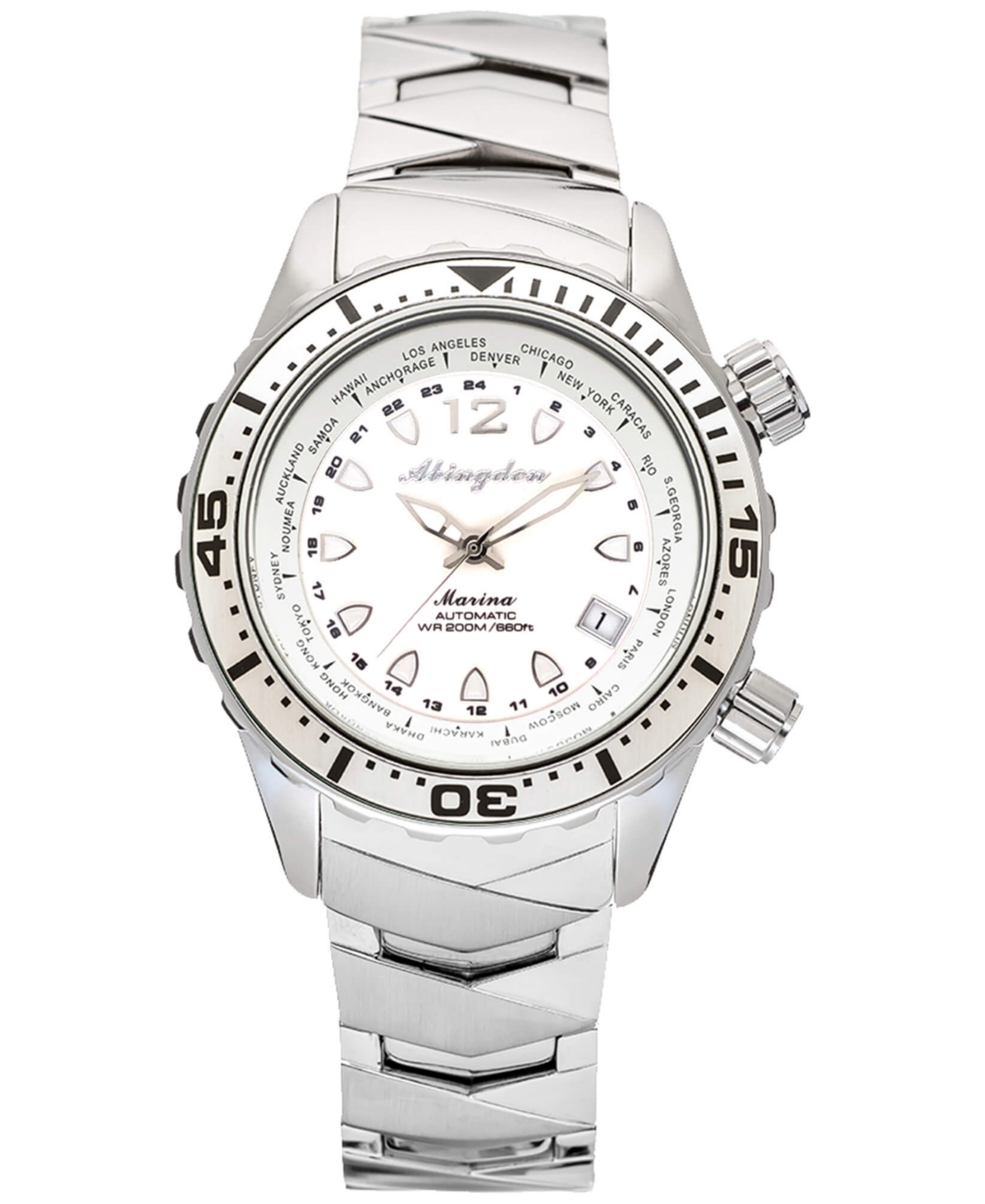 Women's Marina Diver's Multifunctional Titanium Bracelet & White Silicone Strap Watch 40mm - Yacht
