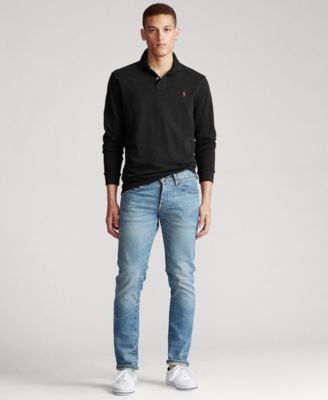 Men's Classic Fit Long Sleeve Mesh Polo