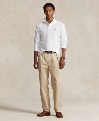 Men's Classic Fit Long Sleeve Mesh Polo