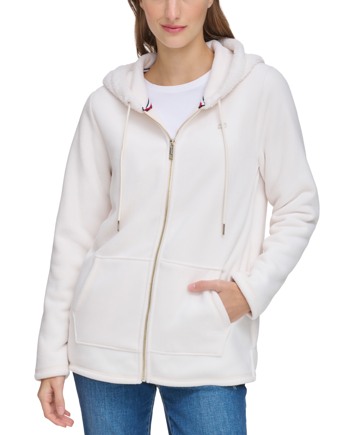 Tommy jeans sherpa hoodie sweatshirt cheap