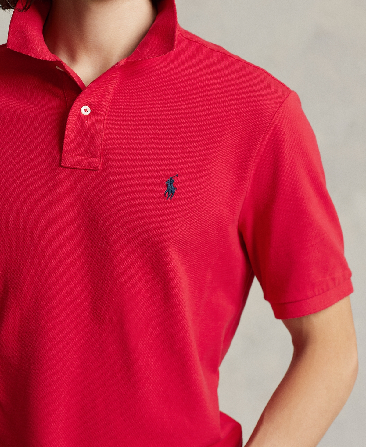 Polo Ralph Lauren Men's Custom Slim Fit Mesh Polo - RL 2000 Red