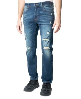 Lazer - Men's Skinny-Fit Five-Pocket Patch Jeans